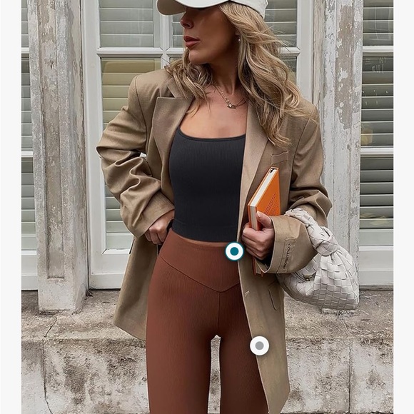 OQQ 3 Women's Ribbed Cropped Tank Tops - Black, Blue, Cream - Picture 2 of 6